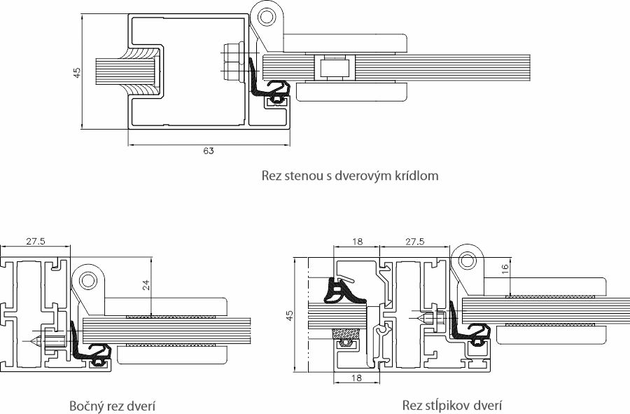 presklené systémy interiérových deliacich stien